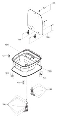 DOMETIC : Évier carré avec couvercle en verre (SNG 4044)